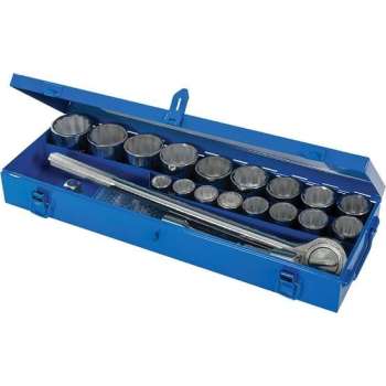 SILVERLINE Metrische en 3/4 sleutelsleutels, 21 stuks - Blauw