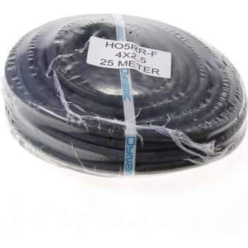 Algemeen Kabel neopreen zwart 4 x 2.5mm² x 25 meter (Prijs per stuk)