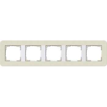 Gira E3 Zand/wit Afdekraam 5 voudig 215417