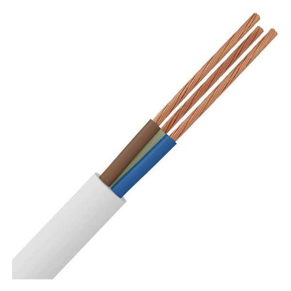 Stroomkabel - 3x1.5mm - 3 Aderig - 50 Meter - Wit Stroomkabel - 3x1.5mm - 3 Aderig - 50 Meter - Wit