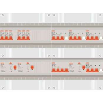 3 fase groepenkast met 6 licht groepen en 4 krachtgroepen