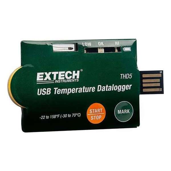 EXTECH THD5: USB Temperature Datalogger (Pack van 10) EXTECH THD5: USB Temperature Datalogger (Pack van 10)