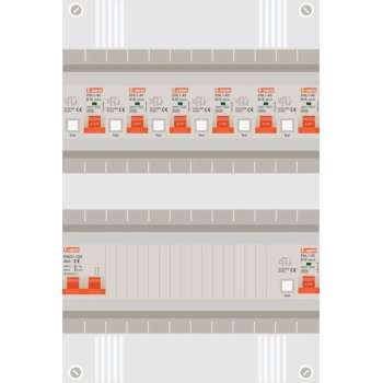 1 fase groepenkast met 7 aardlekautomaten
