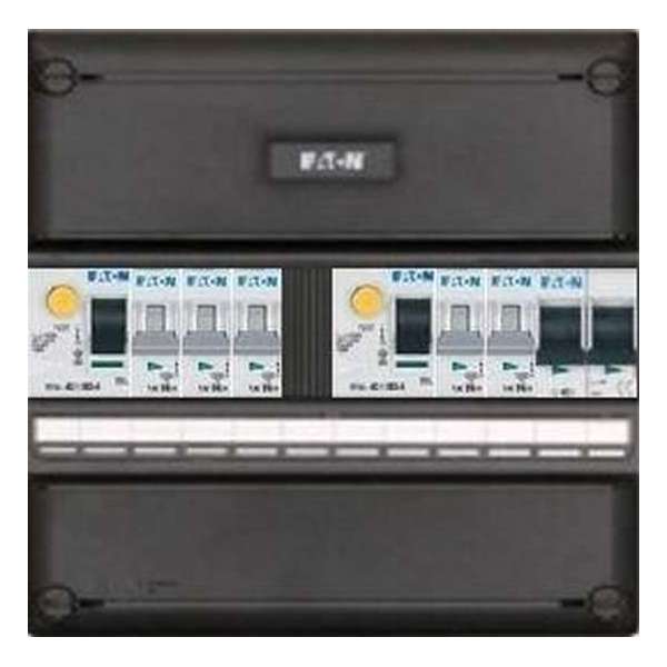 Eaton groepenkast 1 fase met 5 groepen en afmetingen 220x220 mm Eaton groepenkast 1 fase met 5 groepen en afmetingen 220x220 mm