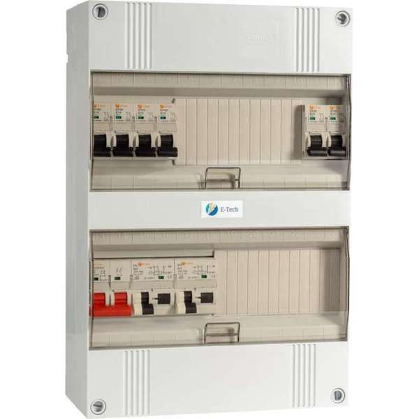 1 fase E-Tech groepenkast 6 groepen 1 fase E-Tech groepenkast 6 groepen