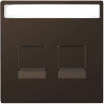 Inzetstuk RJ45 Tekstveld 2V - Metaal - Mocca Metallic - Systeem Design - Schneider Electric - MTN4564-6052