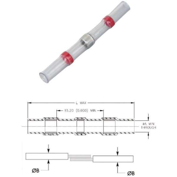 Deflux doorverbinder Rood 100st - Kabelschoen - AMP connector Deflux doorverbinder Rood 100st - Kabelschoen - AMP connector