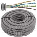 Flexibele voorbedrade buis met UTP kabel - cat. 6, 4x2x0,5mm Ø 16mm, 100 meter - FLEX FEUTP6