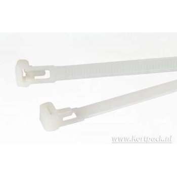 1000 stuks Hersluitbare kabelbinders 250 mm lang x 7.6 mm Wit (099.0482)