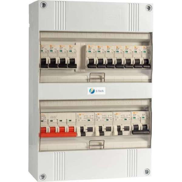 3 fase E-Tech groepenkast 11 groepen en 1 kookgroep 3 fase E-Tech groepenkast 11 groepen en 1 kookgroep