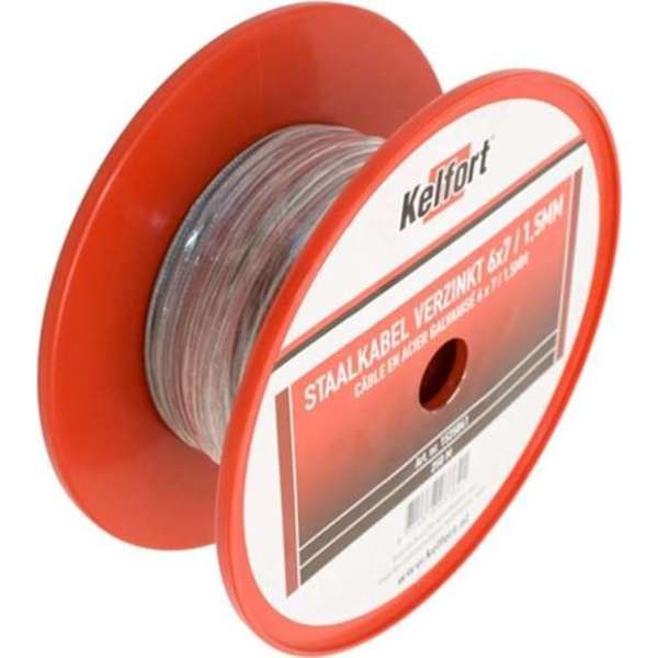 Kelfort Staaldraadkabel verzinkt gecoat 2-3mm Kelfort Staaldraadkabel verzinkt gecoat 2-3mm