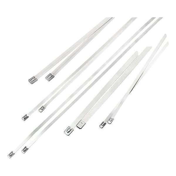 Metalen RVS Tie Wrap - 4,6 x 400 mm - 100 stuks Metalen RVS Tie Wrap - 4,6 x 400 mm - 100 stuks
