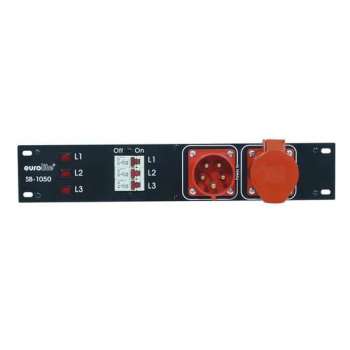 Eurolite SB-1050 - Krachtstroom Stroomverdeler - 32A - 19 inch - CEE Verdeelkast