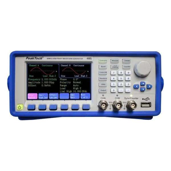 PeakTech 4115 2CH willekeurige golfvormgenerator, 1 uHz - 60 MHz PeakTech 4115 2CH willekeurige golfvormgenerator, 1 uHz - 60 MHz
