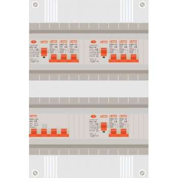 3 fase groepenkast met 8 licht groepen