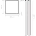vidaXL Buizen vierkant stekkersectie V2A 2m 20x20x1,9mm rvs 2 st
