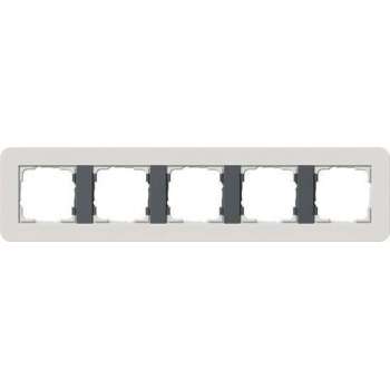 Gira E3 Lichtgrijs/antraciet Afdekraam 5 voudig 215421
