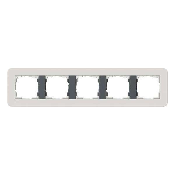 Gira E3 Lichtgrijs/antraciet Afdekraam 5 voudig 215421 Gira E3 Lichtgrijs/antraciet Afdekraam 5 voudig 215421