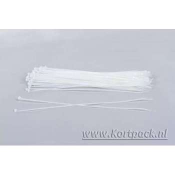 Kabelbinders/tyraps wit. 430mm x 4.8mm. 1x100 stuks + Kortpack pen (099.0391)