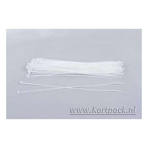 Kabelbinders/tyraps wit. 430mm x 4.8mm. 1x100 stuks + Kortpack pen (099.0391) Kabelbinders/tyraps wit. 430mm x 4.8mm. 1x100 stuks + Kortpack pen (099.0391)