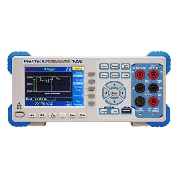 PeakTech 4095 Grafische bankmultimeter ~ 60.000 tellingen ~ met TFT, datalogger, RS-232, LAN, USB PeakTech 4095 Grafische bankmultimeter ~ 60.000 tellingen ~ met TFT, datalogger, RS-232, LAN, USB