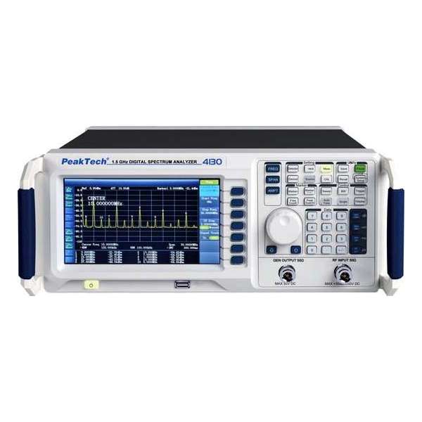 PeakTech 4130 Digital Spectrum Analyzer 9 kHz ~ 1,5 GHz (incl. Tracking Generator) PeakTech 4130 Digital Spectrum Analyzer 9 kHz ~ 1,5 GHz (incl. Tracking Generator)