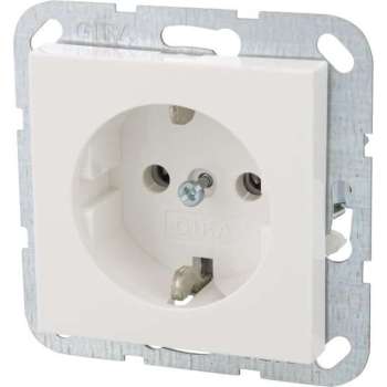 Gira System 55 contactdoos – inbouw – 1–voudig – randaarde – polarwit – 10 stuks