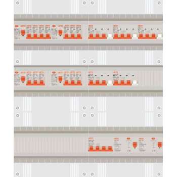 3 fase groepenkast met 13 licht groepen en 5 krachtgroepen