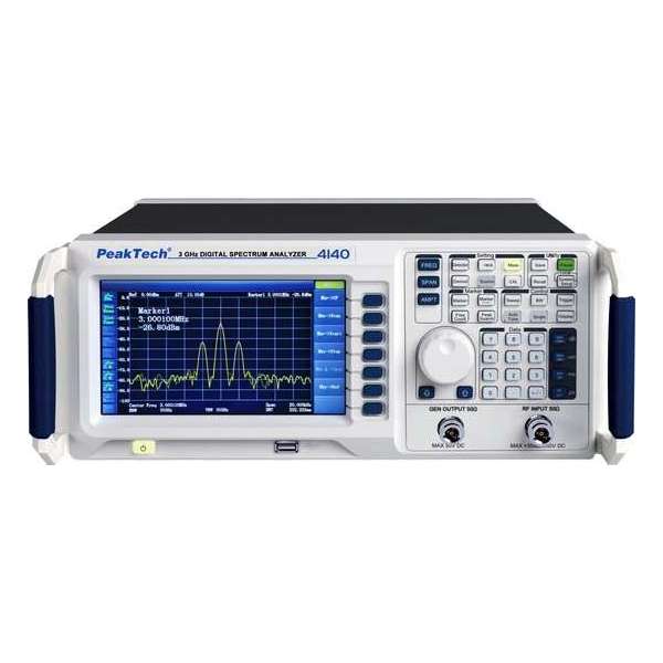 PeakTech 4140 Digital Spectrum Analyzer 9 kHz ~ 3,0 GHz (incl. Tracking Generator) PeakTech 4140 Digital Spectrum Analyzer 9 kHz ~ 3,0 GHz (incl. Tracking Generator)
