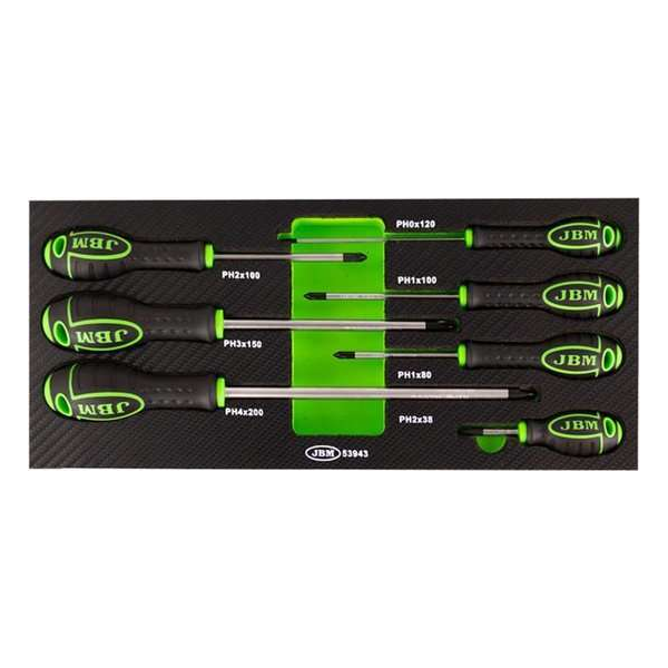 JBM TOOLS | SET VAN 7 SCHROEVENDRAAIERS - CARBON VEZEL JBM TOOLS | SET VAN 7 SCHROEVENDRAAIERS - CARBON VEZEL