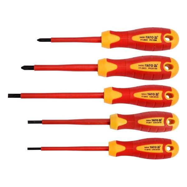 Yato - schroevendraaierset - 5-delig - VDE - Professioneel gebruik - Softgrip handvat Yato - schroevendraaierset - 5-delig - VDE - Professioneel gebruik - Softgrip handvat