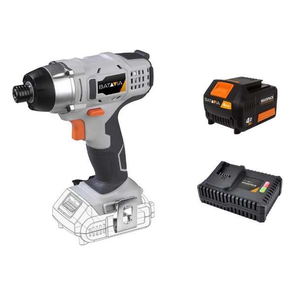 BATAVIA Accuslagschroevendraaier - 18V | Incl. 4.0Ah Accu en Snellader | MaxxPack Accuplatform BATAVIA Accuslagschroevendraaier - 18V | Incl. 4.0Ah Accu en Snellader | MaxxPack Accuplatform