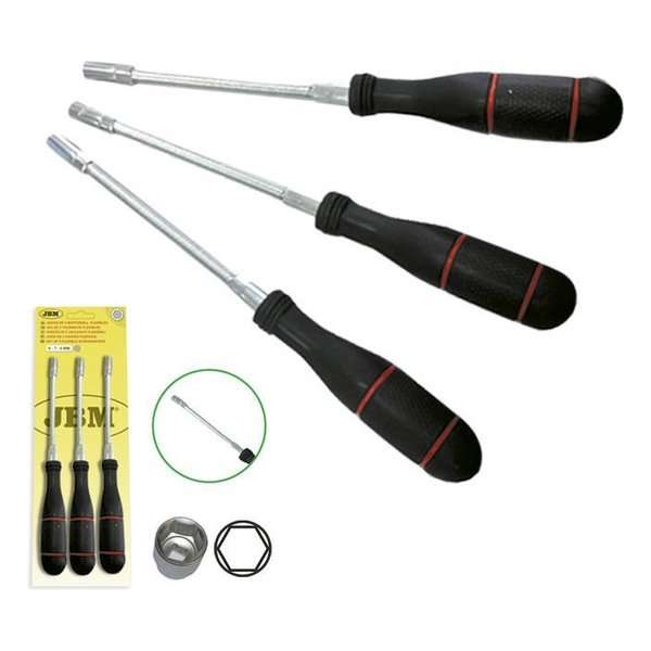 JBM Tools | Set van 3 flexible schroevend-raaiers JBM Tools | Set van 3 flexible schroevend-raaiers