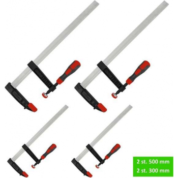 Steelwood Set Lijmtangen - 2 x 500 mm en 2 x 300 mm - Softgrip