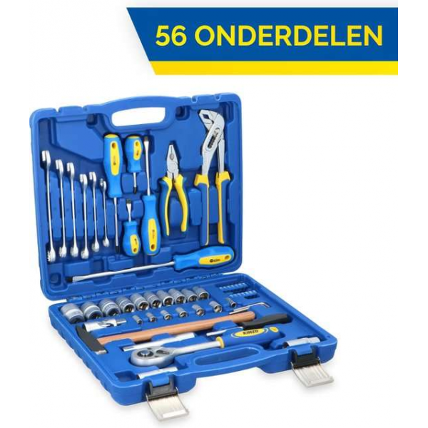 Kinzo Gereedschapsset in Koffer- Handgereedschap - Basisgereedschap - 56-delig Kinzo Gereedschapsset in Koffer- Handgereedschap - Basisgereedschap - 56-delig
