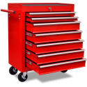 VidaXL Gereedschapswagen 7 lades - Wieltjes - 690x330x772 mm - Rood