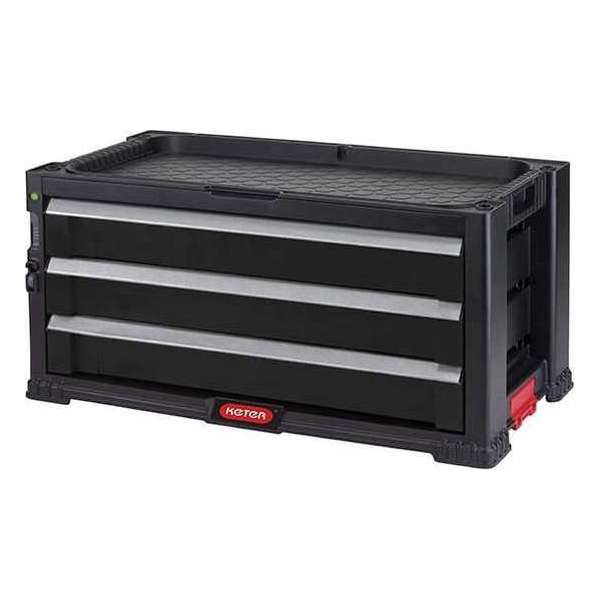 Keter Module Ladekast 3 lades - 56,2x28,9x26,2cm - Zwart Keter Module Ladekast 3 lades - 56,2x28,9x26,2cm - Zwart