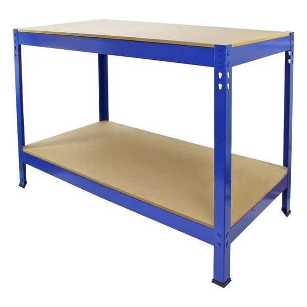 Q-Rax Werkbank - Blauw - 120x60x90 cm - Draagkracht: 200 kg per plank - workmate werktafel Q-Rax Werkbank - Blauw - 120x60x90 cm - Draagkracht: 200 kg per plank - workmate werktafel