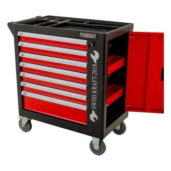 BDKraft Gereedschapswagen Leeg - `Red Master` - 7 Lades - Rood, Zwart - Met zijdeur BDKraft Gereedschapswagen Leeg - `Red Master` - 7 Lades - Rood, Zwart - Met zijdeur