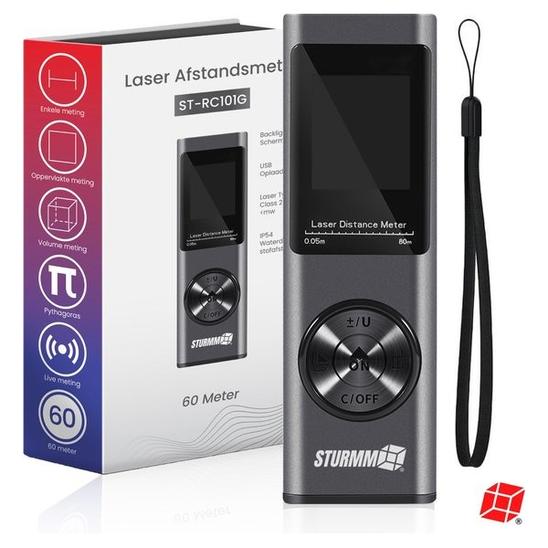 STURMM® ST-RC101G - Professionele Laser Afstandsmeter - 60 Meter Bereik - Inclusief Datao STURMM® ST-RC101G - Professionele Laser Afstandsmeter - 60 Meter Bereik - Inclusief Datao