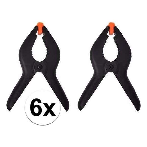 6x kunststof lijmklemmen / marktklemmen - 16 cm - veerklemmen / marktklem 6x kunststof lijmklemmen / marktklemmen - 16 cm - veerklemmen / marktklem