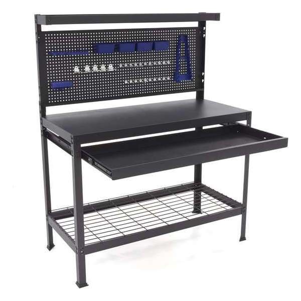 122 Cm Stalen Werkbank Met Achterwand en 33 Delige Accessoires Set 122 Cm Stalen Werkbank Met Achterwand en 33 Delige Accessoires Set