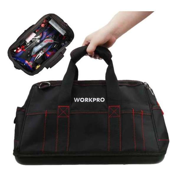 WORKPRO - Gereedschapstas - 32cm Waterdicht - Professionele Gereedschapskoffer met heupband - Werktas Heren WORKPRO - Gereedschapstas - 32cm Waterdicht - Professionele Gereedschapskoffer met heupband - Werktas Heren