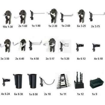 Raaco Super Clip Set - 84 stuks - Voor Raaco Super Clip Gereedschapsborden