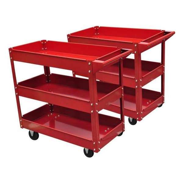 vidaXL - Gereedschapswagen Gereedschap Trolley 3 schappen (2 stuks) 140157 vidaXL - Gereedschapswagen Gereedschap Trolley 3 schappen (2 stuks) 140157