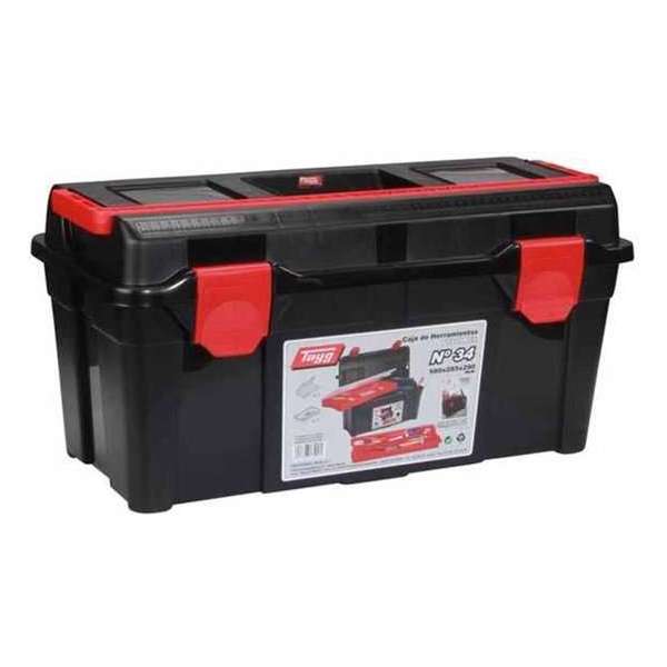 Tayg Gereedschapskist - 58x28.5x29 cm - zwart en rood - TG34 Tayg Gereedschapskist - 58x28.5x29 cm - zwart en rood - TG34