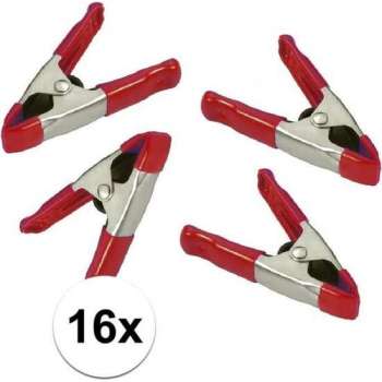 16x lijmklemmen / marktklemmen - 5 cm - veerklemmen / zeilklemmen