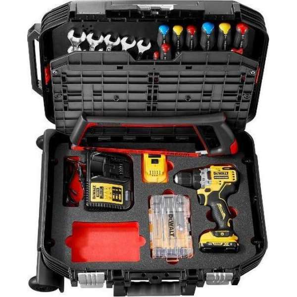 BV.R30CMD1PB Gevulde gereedschapskoffer op wielen | Algemeen onderhoud | 68-delig | Incl. DeWalt POWERTOOLSET BV.R30CMD1PB Gevulde gereedschapskoffer op wielen | Algemeen onderhoud | 68-delig | Incl. DeWalt POWERTOOLSET