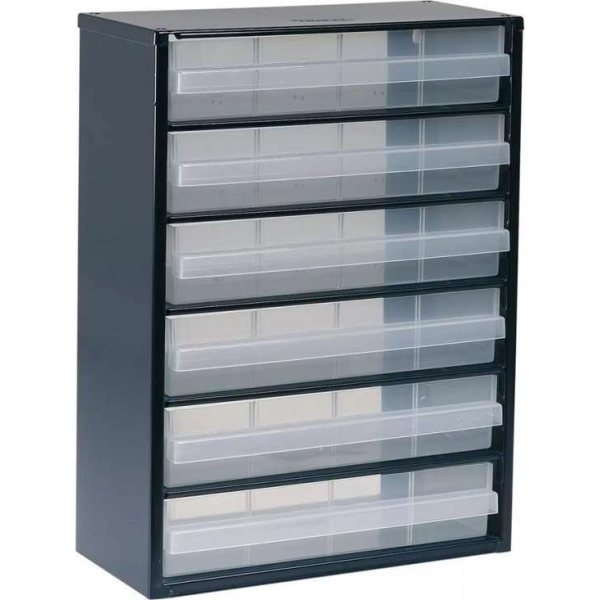 Raaco Ladekast met 6 laden - 42H x 30,5B x 51 D cm - Metaal/Kunststof - 137485 Raaco Ladekast met 6 laden - 42H x 30,5B x 51 D cm - Metaal/Kunststof - 137485