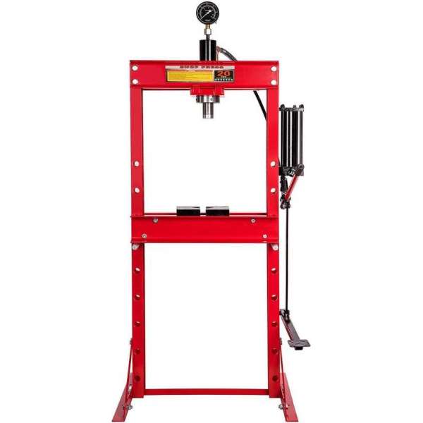 Hydraulische pers werkplaatspers raamwerkpers - shop press - 20 Ton - met voetpedaal